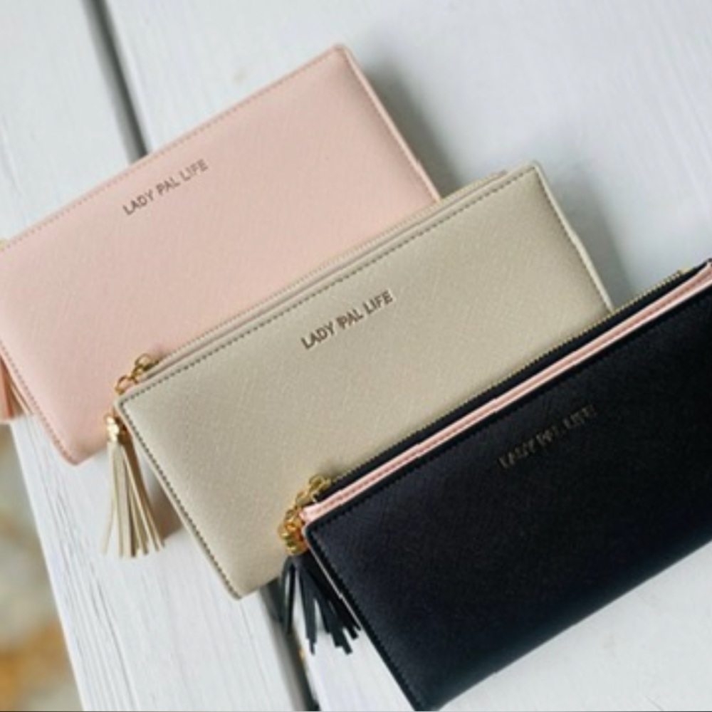 Brand New - Elegant Women's Wallet - Black, Cream, Pink